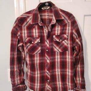 Salt Western flannel shirt with pearl style buttons